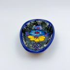 Spoon Rest 5”.  Handmade Polish pottery.  UNIKAT Forget Me Not Pansy Pattern