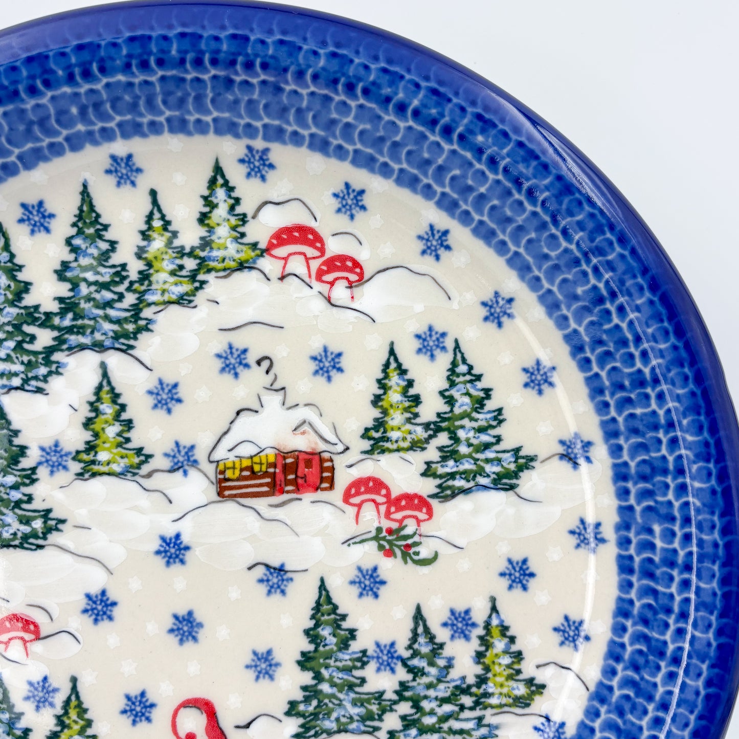 10.2” Plate.  Hand crafted Polish pottery stoneware: UNIKAT Gnome Village