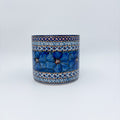 Utensil Jar 5”.  Handmade Polish pottery.  UNIKAT Cobalt Poppies