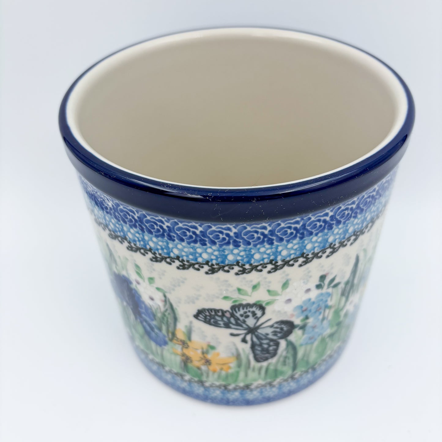 Utensil Jar 6”.  Handmade Polish pottery.  UNIKAT Sweet Nectar