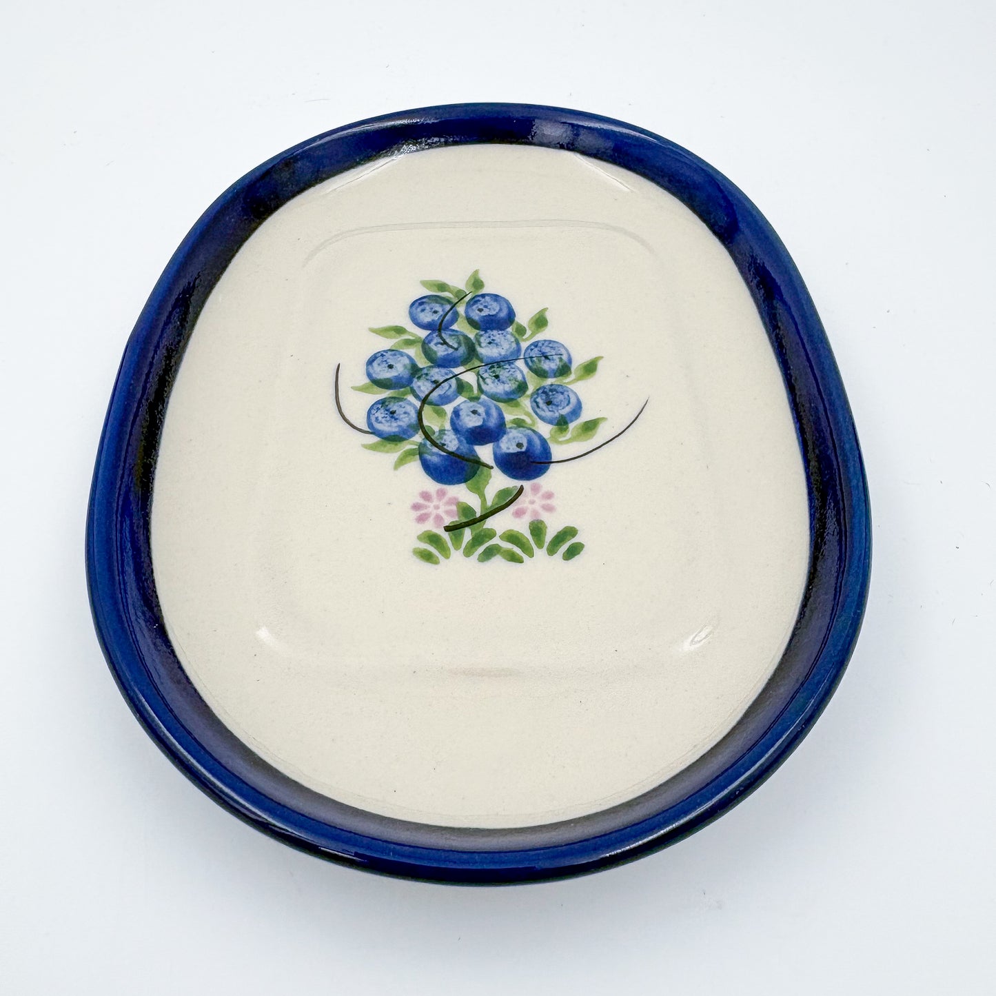 Butter Dish Oval: UNIKAT Blueberry Design