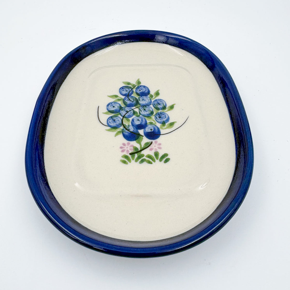 Butter Dish Oval: UNIKAT Blueberry Design