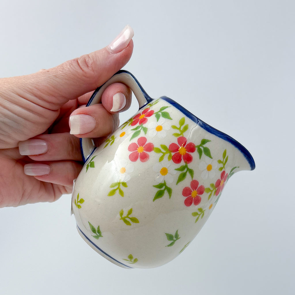 8 oz Atena Pitcher/Creamer.  UNIKAT Coral Blossoms Design