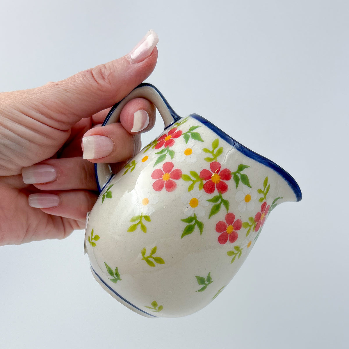 8 oz Atena Pitcher/Creamer.  UNIKAT Coral Blossoms Design