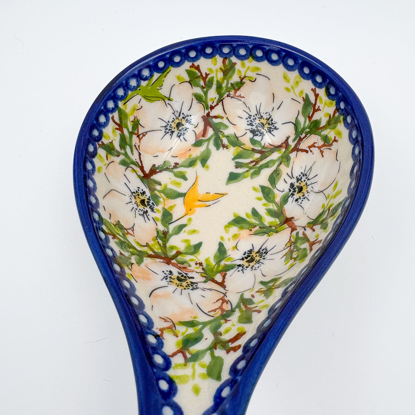 Spoon Stand.  Handmade Polish pottery.  UNIKAT Alpine Poppy