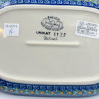 UNIKAT Wildflower Meadow oval platter, bottom stamp with Kalich Boleslawiec Unikat mark