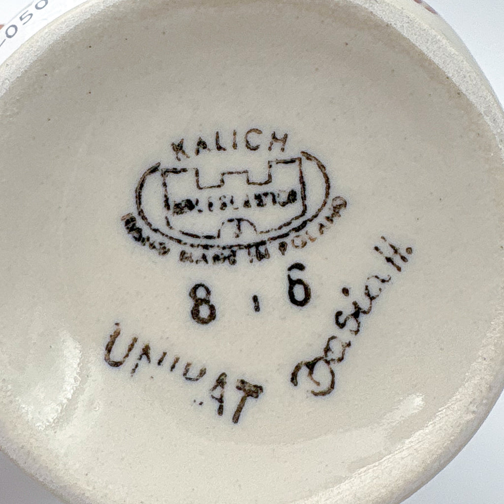 6 oz Kubus Creamer. Handcrafted in Poland UNIKAT Orange Poppy