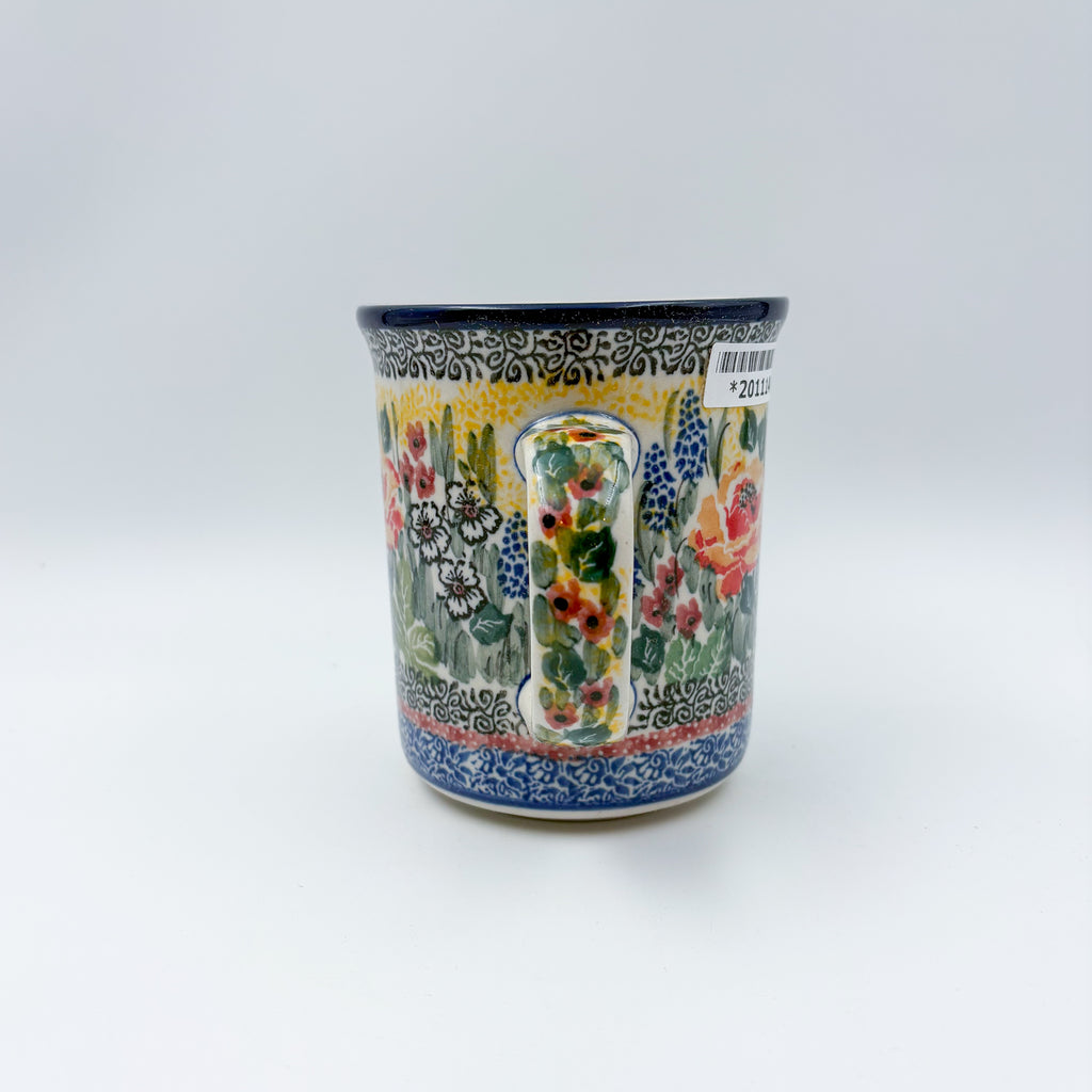 15 oz Bubble Mug. Handcrafted Polish pottery stoneware:  UNIKAT Copper Rose Meadow