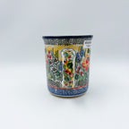 15 oz Bubble Mug. Handcrafted Polish pottery stoneware:  UNIKAT Copper Rose Meadow