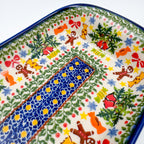 9" Boat Dish .  Hand painted Polish pottery stoneware.  UNIKAT Candyland
