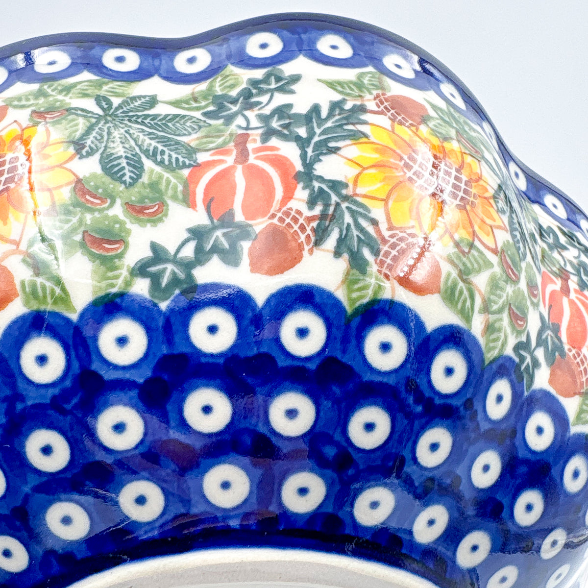 10” Fala Bowl.  Hand crafted Polish pottery stoneware:  UNIKAT Sunflower Meadow Design