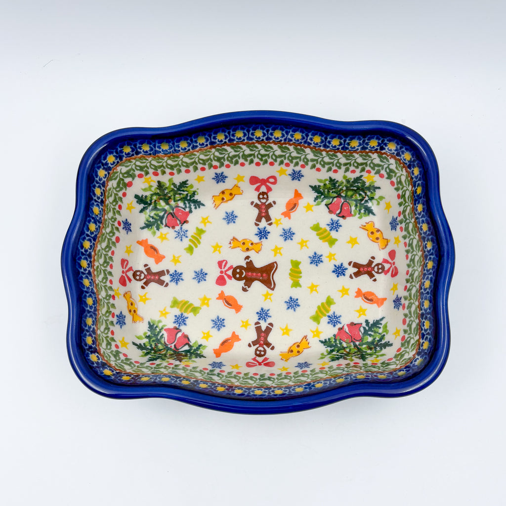 8” Rectangular Fala Baker.  Handmade in Poland.  UNIKAT Candyland