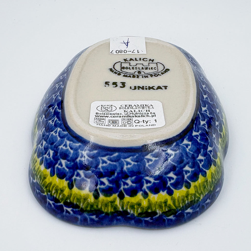 5" Soap Dish.  Handmade Polish pottery.  UNIKAT Bluebell Meadow Design