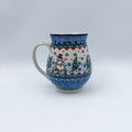 17 oz Mug. Handcrafted Polish pottery stoneware:  UNIKAT Dancing Snowman Design