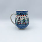17 oz Mug. Handcrafted Polish pottery stoneware:  UNIKAT Dancing Snowman Design