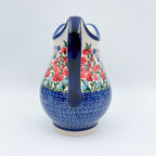 37 oz. Pitcher.  Hand painted Polish pottery stoneware UNIKAT Red Berry