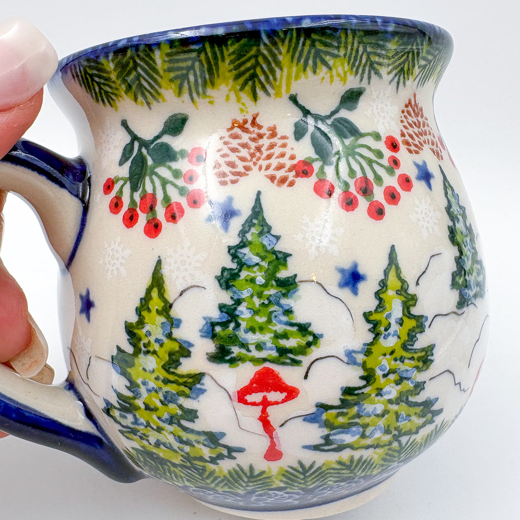 10 oz Bubble Mug. Handcrafted Polish pottery stoneware:  UNIKAT Gingerbread Cottage