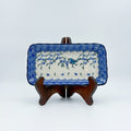 9" Platter. Handmade in Poland.  Baby Bluebird Pattern