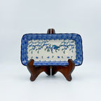 9" Platter. Handmade in Poland.  Baby Bluebird Pattern