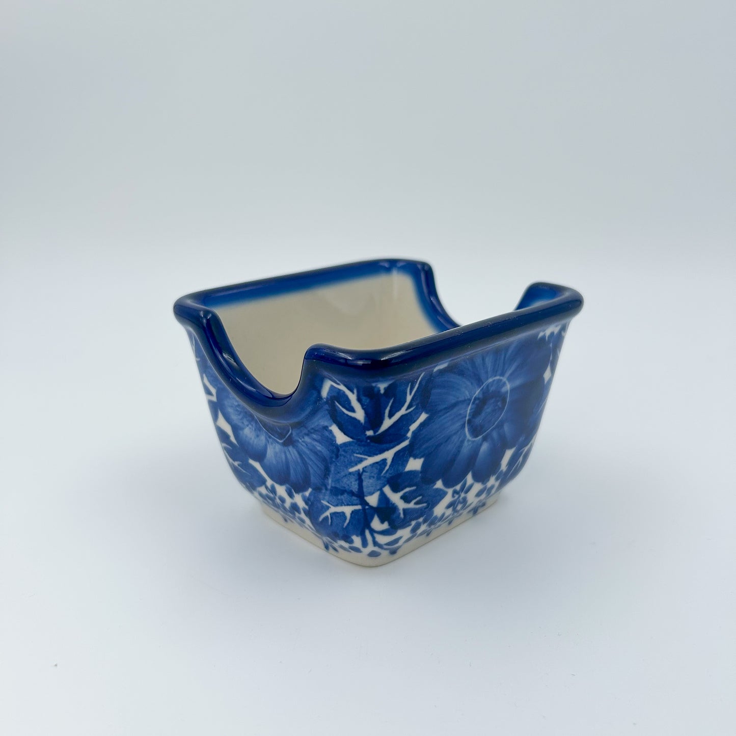 3" Sugar Packet Holder.  Cobalt Fantasy Pattern