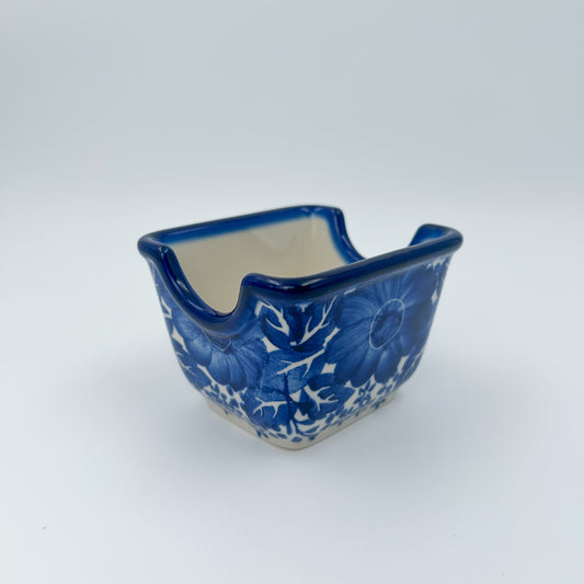 3" Sugar Packet Holder.  Cobalt Fantasy Pattern