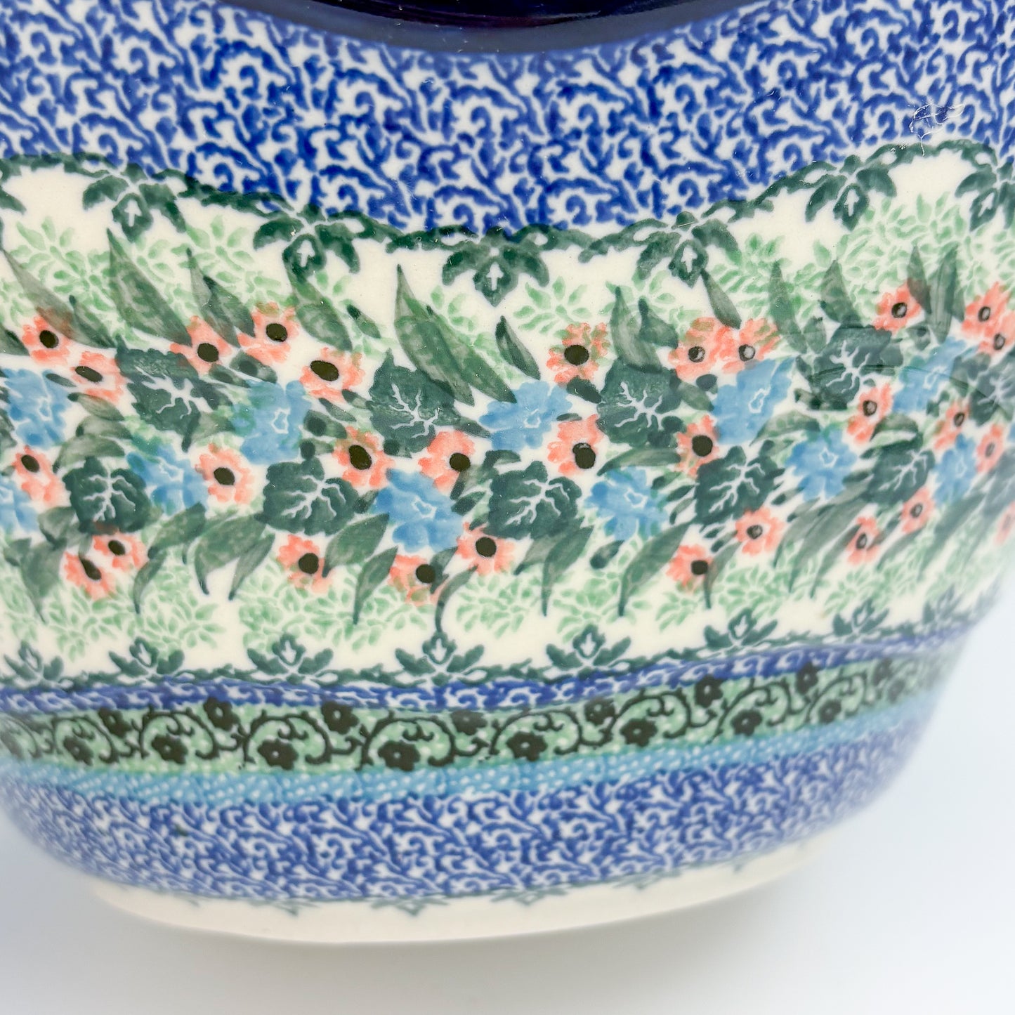 12" Wavy Bowl:  UNIKAT Spring Floral Garland