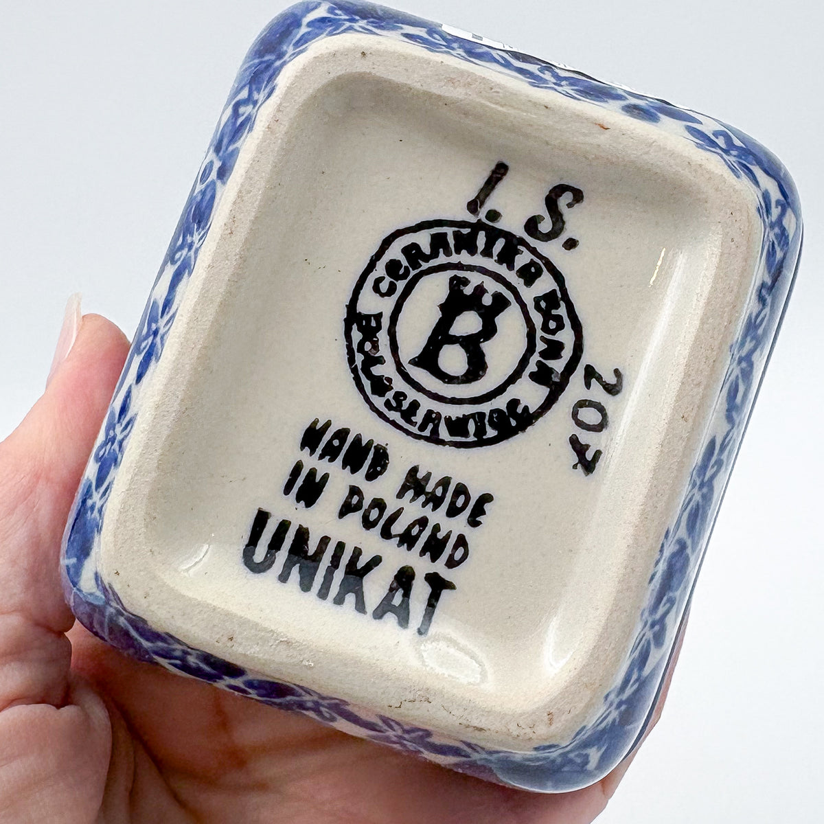 3" Sugar Packet Holder. UNIKAT Divine Cobalt Design