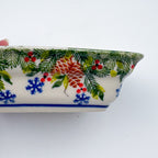 Butter Dish Deep: Hand crafted Polish pottery stoneware: UNIKAT Reindeer Bliss
