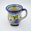 Tulip Mug 10oz. Handcrafted Polish pottery stoneware:  UNIKAT Garden Bouquet