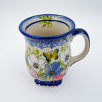 Tulip Mug 10oz. Handcrafted Polish pottery stoneware:  UNIKAT Garden Bouquet
