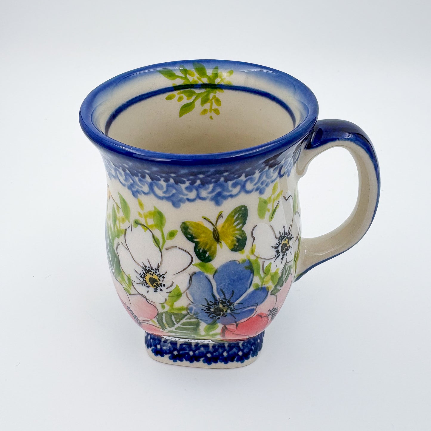 Tulip Mug 10oz. Handcrafted Polish pottery stoneware:  UNIKAT Garden Bouquet