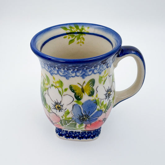 Tulip Mug 10oz. Handcrafted Polish pottery stoneware:  UNIKAT Garden Bouquet