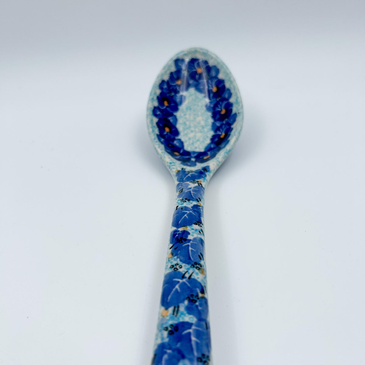 Spoon  13”.  Handmade Polish pottery.  UNIKAT Deep Winter Pattern