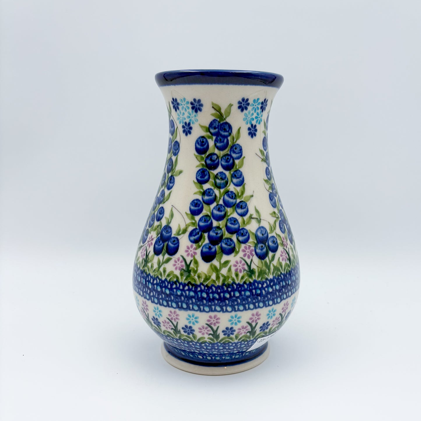 Vase 9”. Handmade Polish pottery.  UNIKAT Blueberry