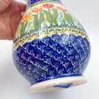 Vase 9”. Handmade Polish pottery.  UNIKAT Tulip Fields