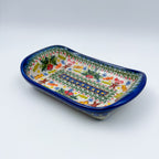 7.5" Boat Dish .  Hand painted Polish pottery stoneware.  UNIKAT Candyland