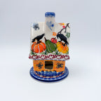 Tea Light Luminary.  UNIKAT Pumpkin Scarecrow Design