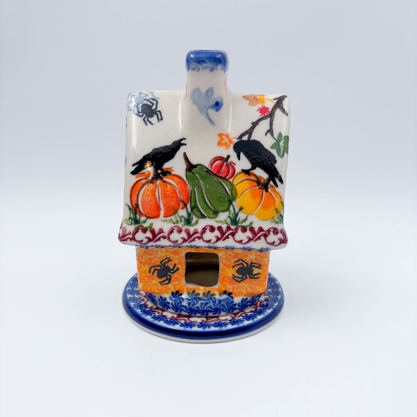 Tea Light Luminary.  UNIKAT Pumpkin Scarecrow Design