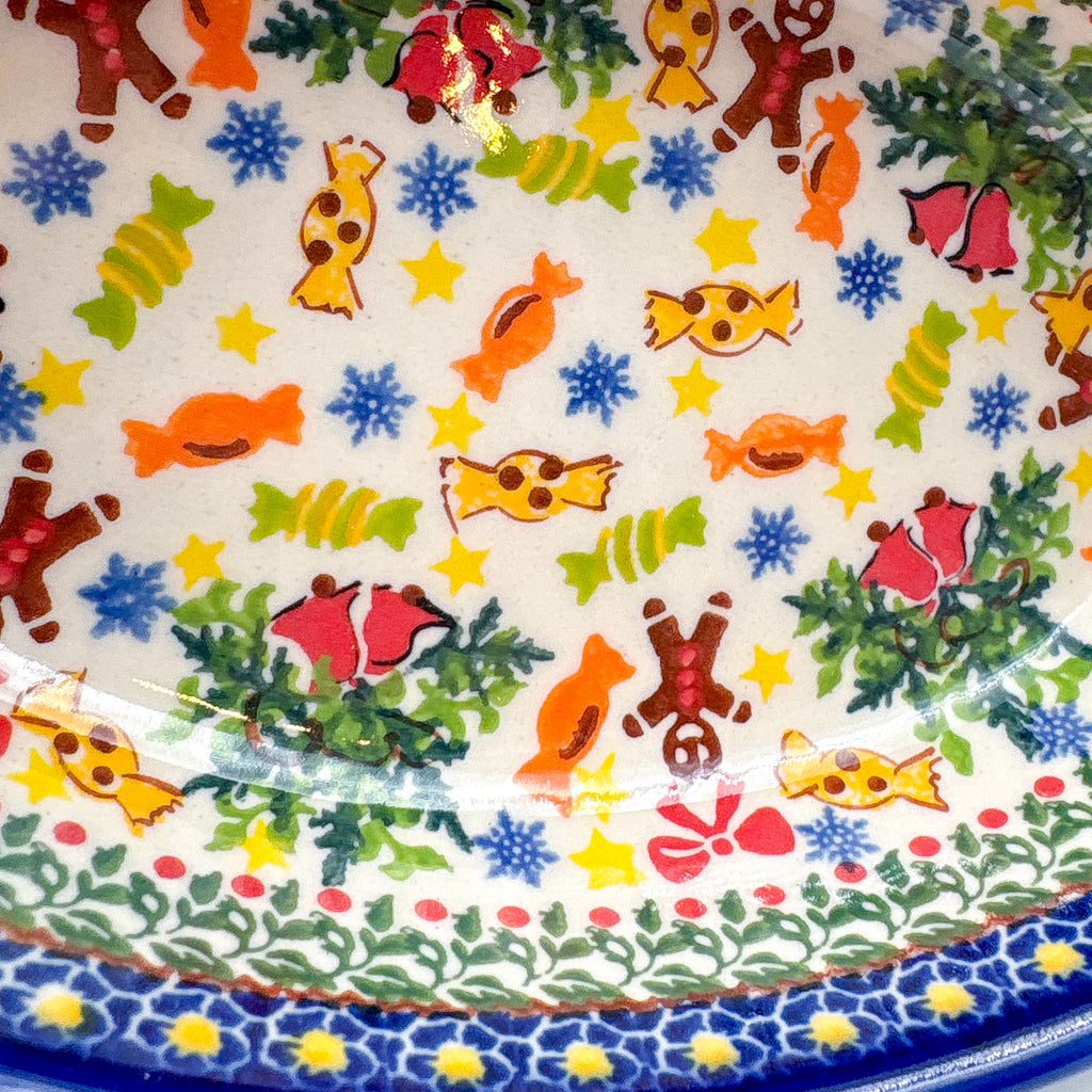 7.5” Mirek Oval Baker.  Handmade in Poland.  UNIKAT Candy Heaven Design