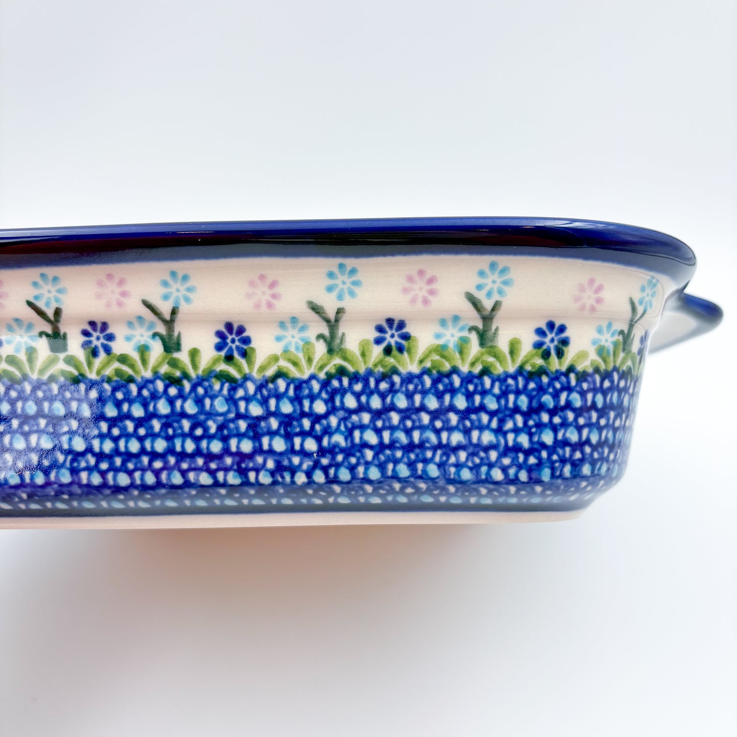 9” Lasagna Baker Handmade in Poland.  UNIKAT Red Berry Design