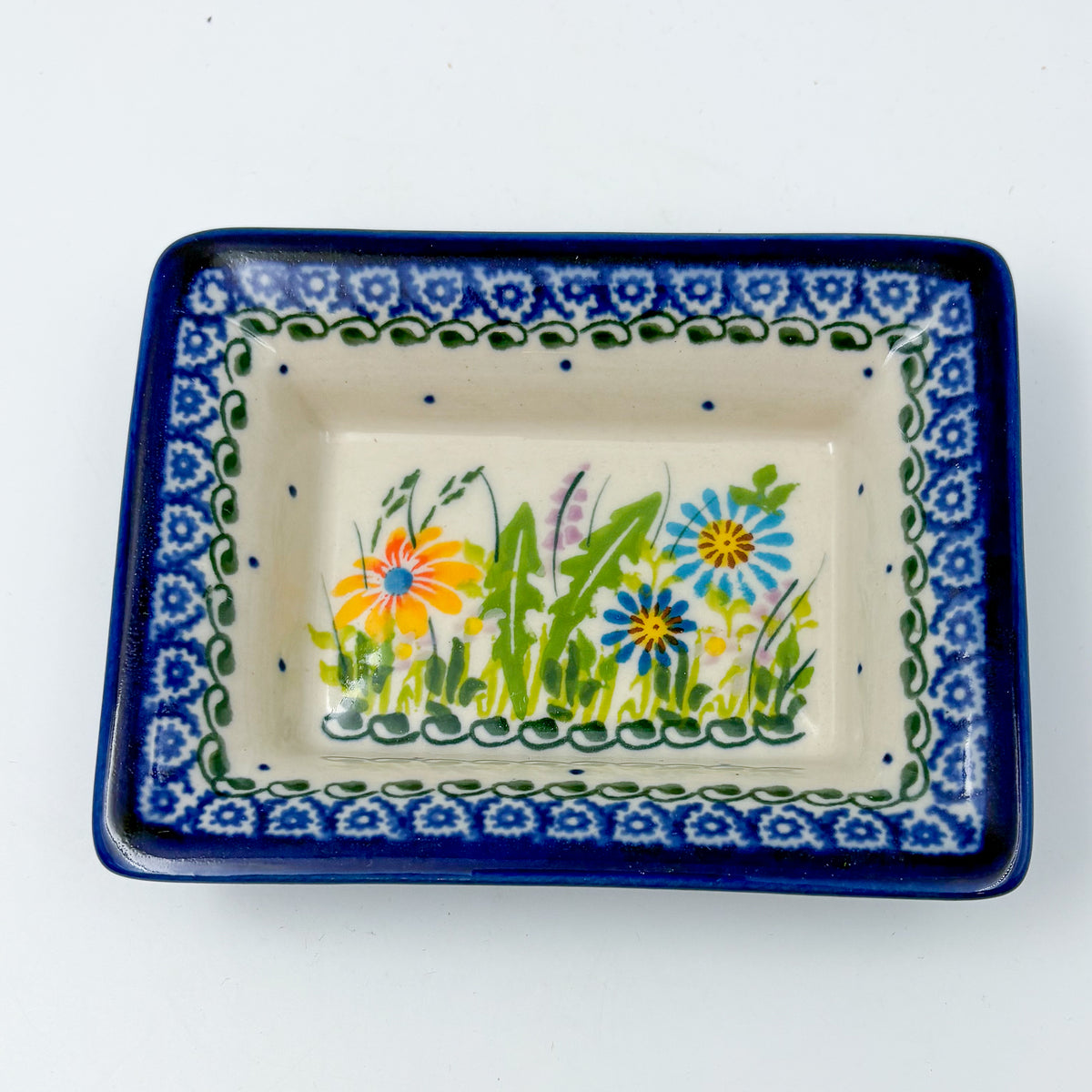 5" Bowl/Petite Soap Dish.  Handmade Polish pottery.  UNIKAT Wild Garden Design