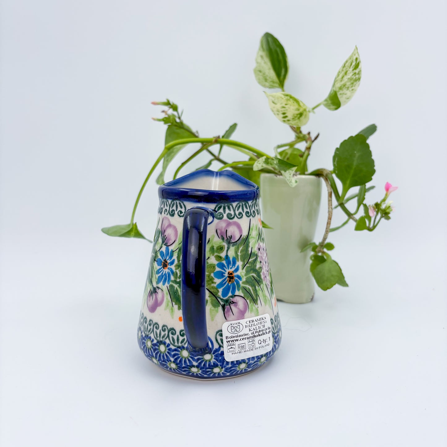 8 oz Pitcher/Creamer.  UNIKAT Floral Garden Design