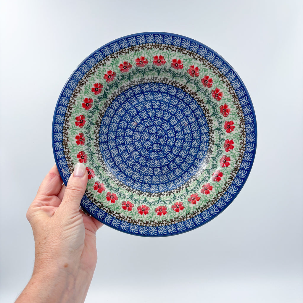 9”  Pasta Bowl.  Hand crafted Polish pottery stoneware: UNIKAT Maraschino Design