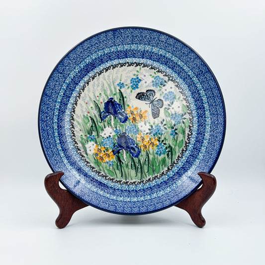 10.5” Plate.  Hand crafted Polish pottery stoneware: UNIKAT Sweet Nectar Design