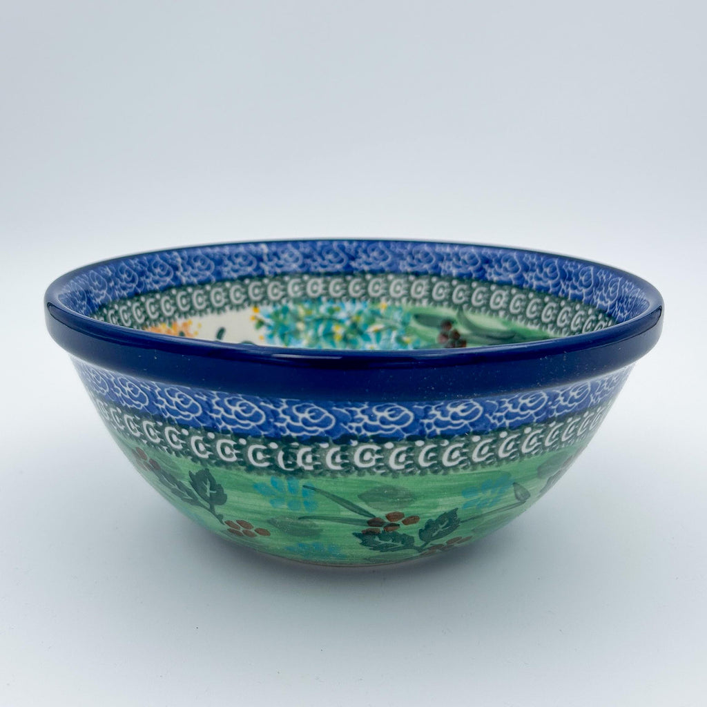 6.57” Stacking Bowl.  Hand crafted Polish pottery stoneware: UNIKAT Garden Delight Design