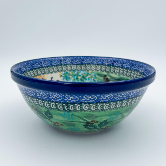 6.57” Stacking Bowl.  Hand crafted Polish pottery stoneware: UNIKAT Garden Delight Design