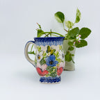Tulip Mug 10oz. Handcrafted Polish pottery stoneware:  UNIKAT Garden Bouquet