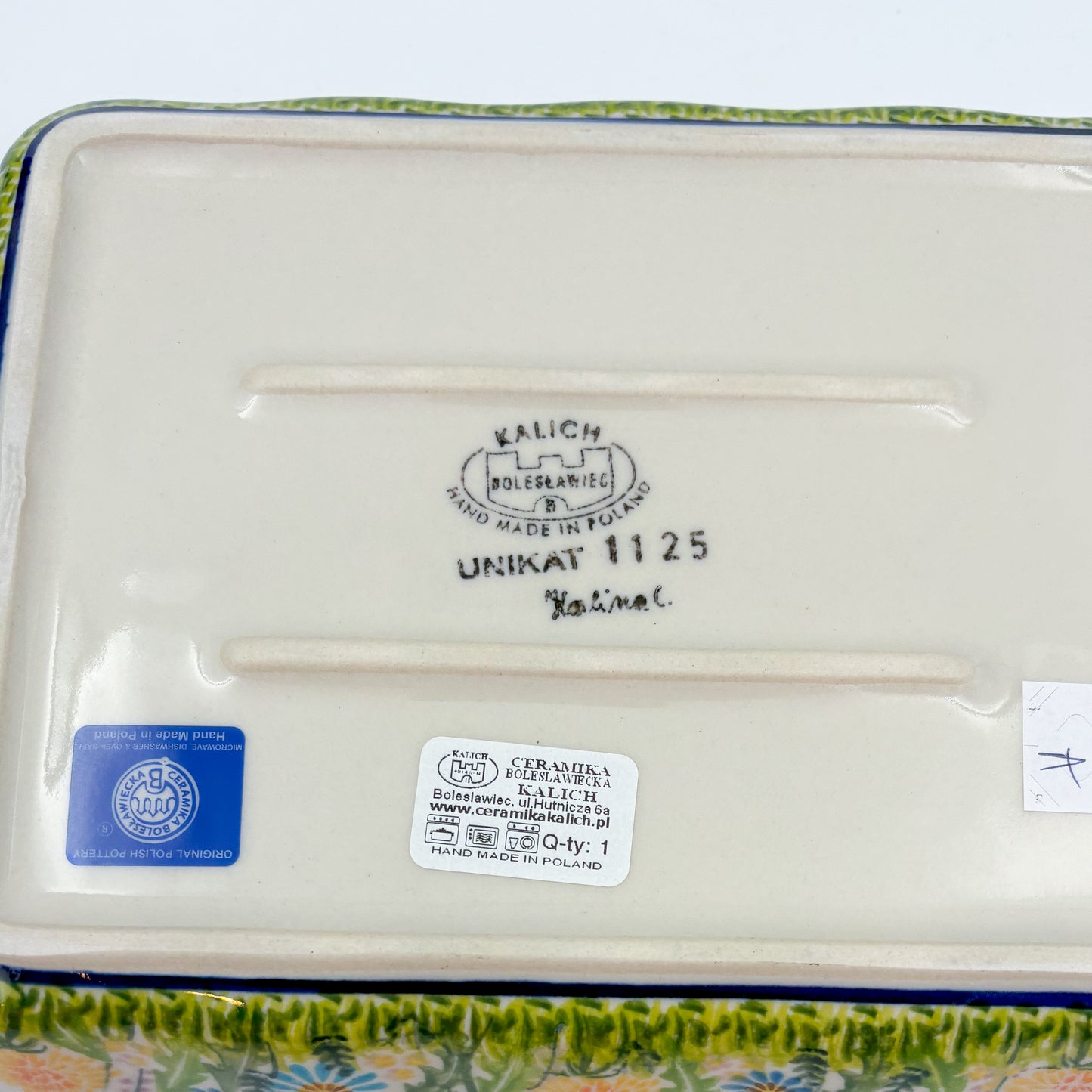 11.6" Baker Ada with Handles. Handmade in Poland.  UNIKAT Songbird Garden Design