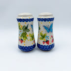 5” Salt and Pepper Shakers.  Handmade Polish pottery.  UNIKAT Strawberry Fields