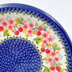 10.2” Plate.  Hand crafted Polish pottery stoneware: UNIKAT Cherry Blossom Design